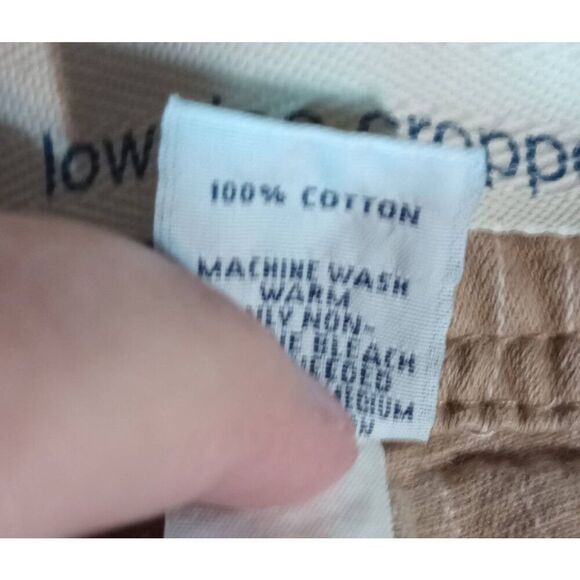 Gap Pants Ladies 2‎ Khaki Low Rise Cropped Tan White - Picture 6 of 7
